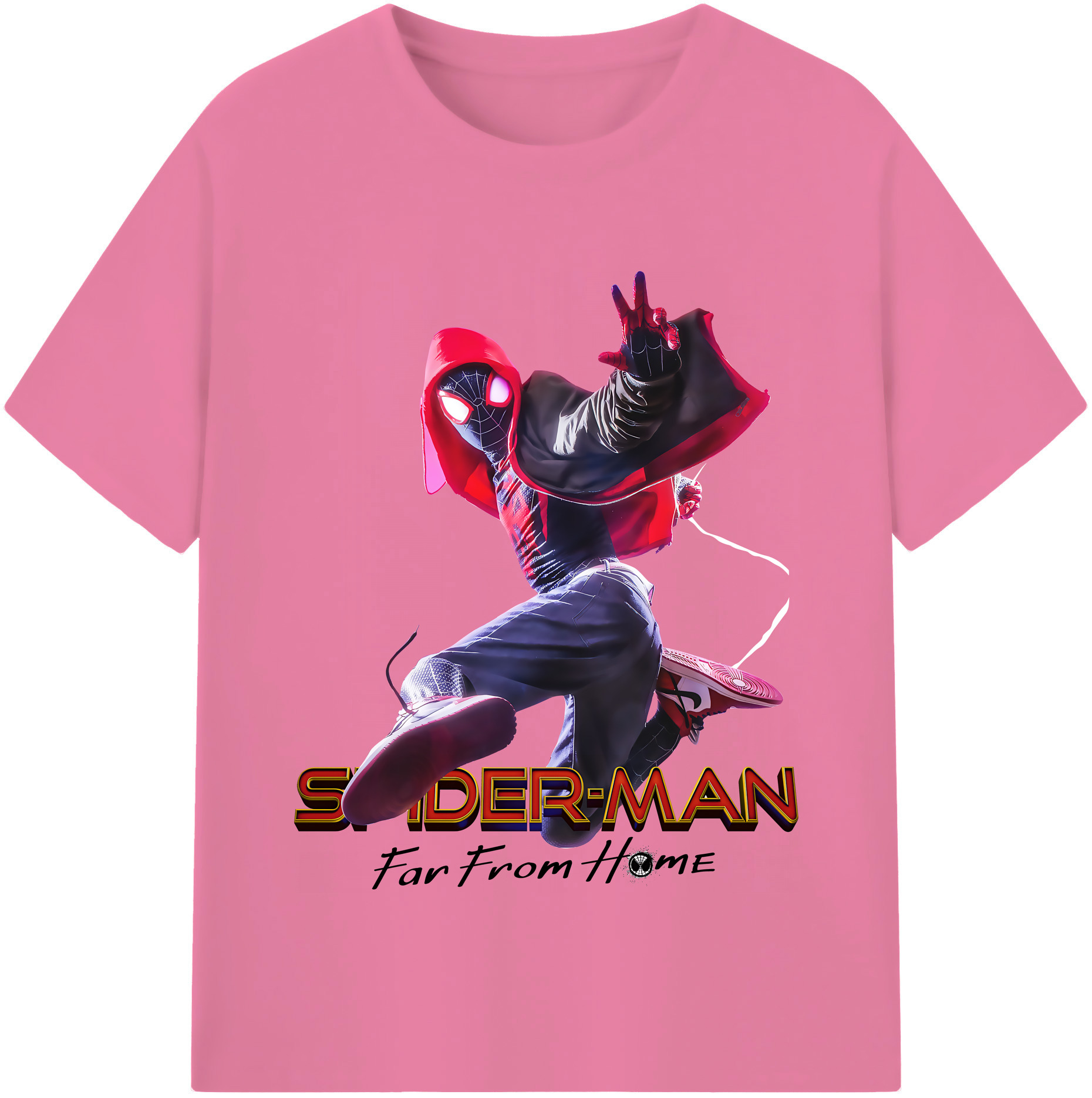Spider Man スパイダーマン 綿100％半袖Tシャツ（フロントプリント）